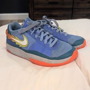 Nike Kids Blue and Orange Sneakers 6Y